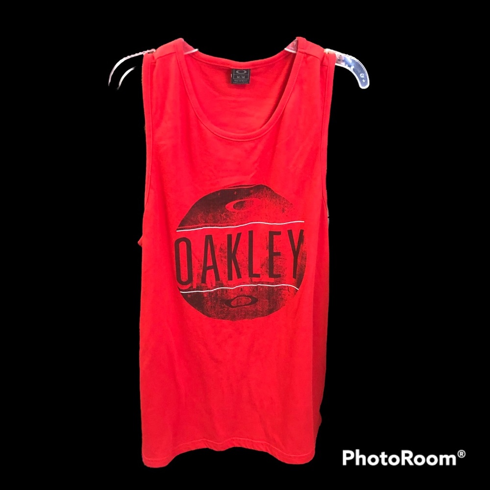 Oakley scoop neck tank top. Red with black emblem 50% cotton/50% polyester